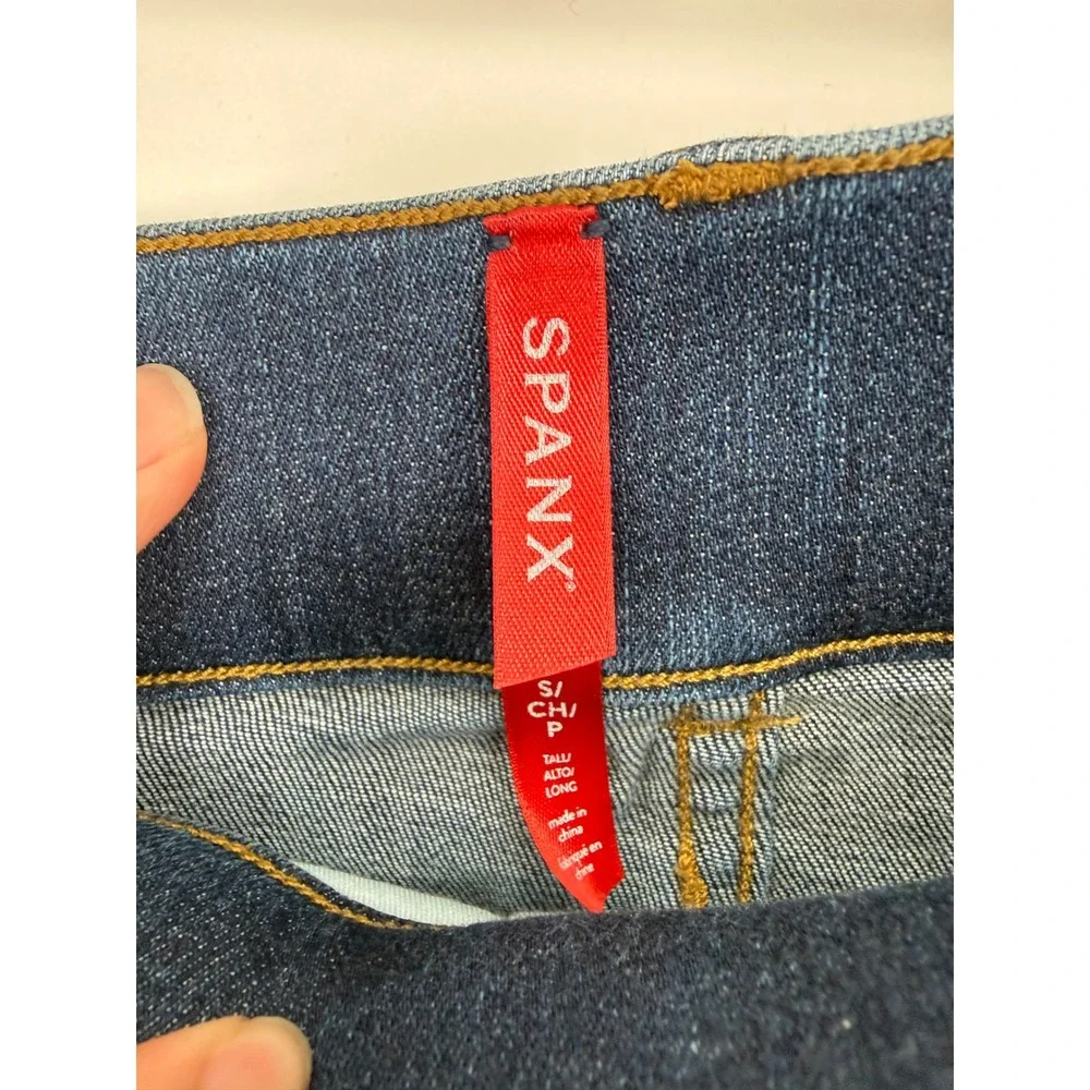 SPANX‎ RED TAG BOOTCUT TROUSER JEANS CLEAN INDIGO SMALL LONG TALL